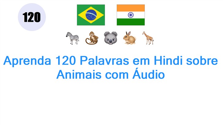 Aprenda 120 Palavras em Hindi sobre Animais com Áudio